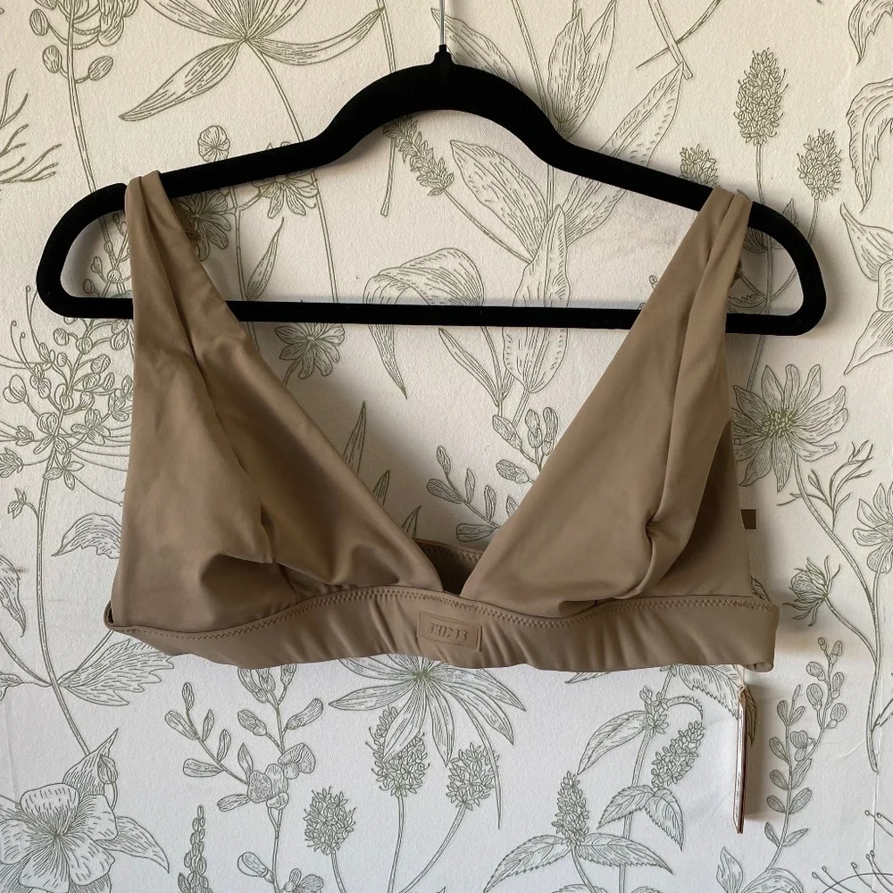 NWT Skims Recycled Swim Plunge Bikini Top‎ Desert Size XL